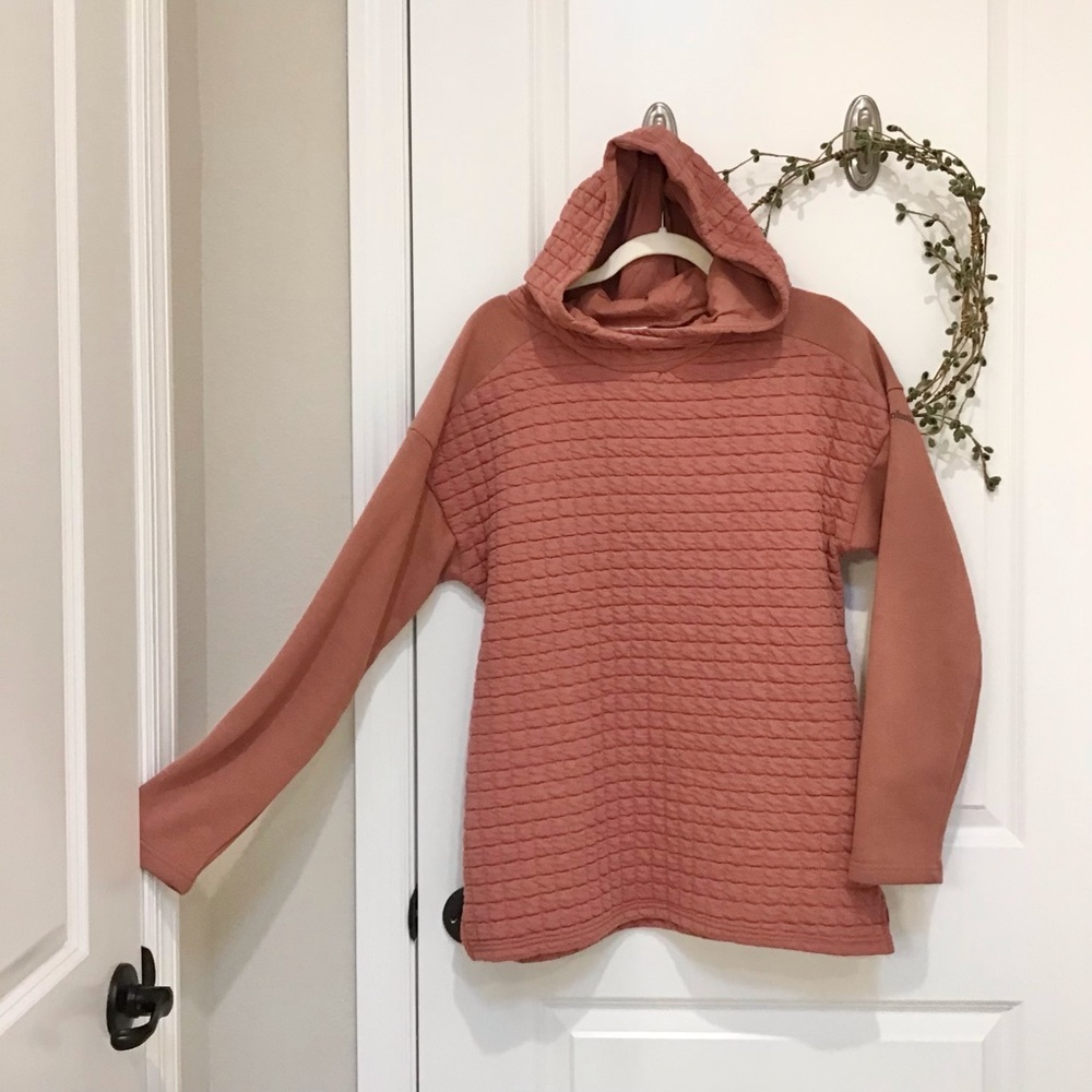 Columbia Quilted Pullover Hoodie Dusty Rose/Salmon Size M, EUC